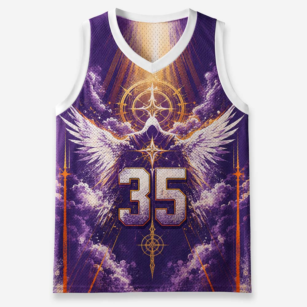 Fallen Angel Wings Graphic Mesh Jersey Tank Top