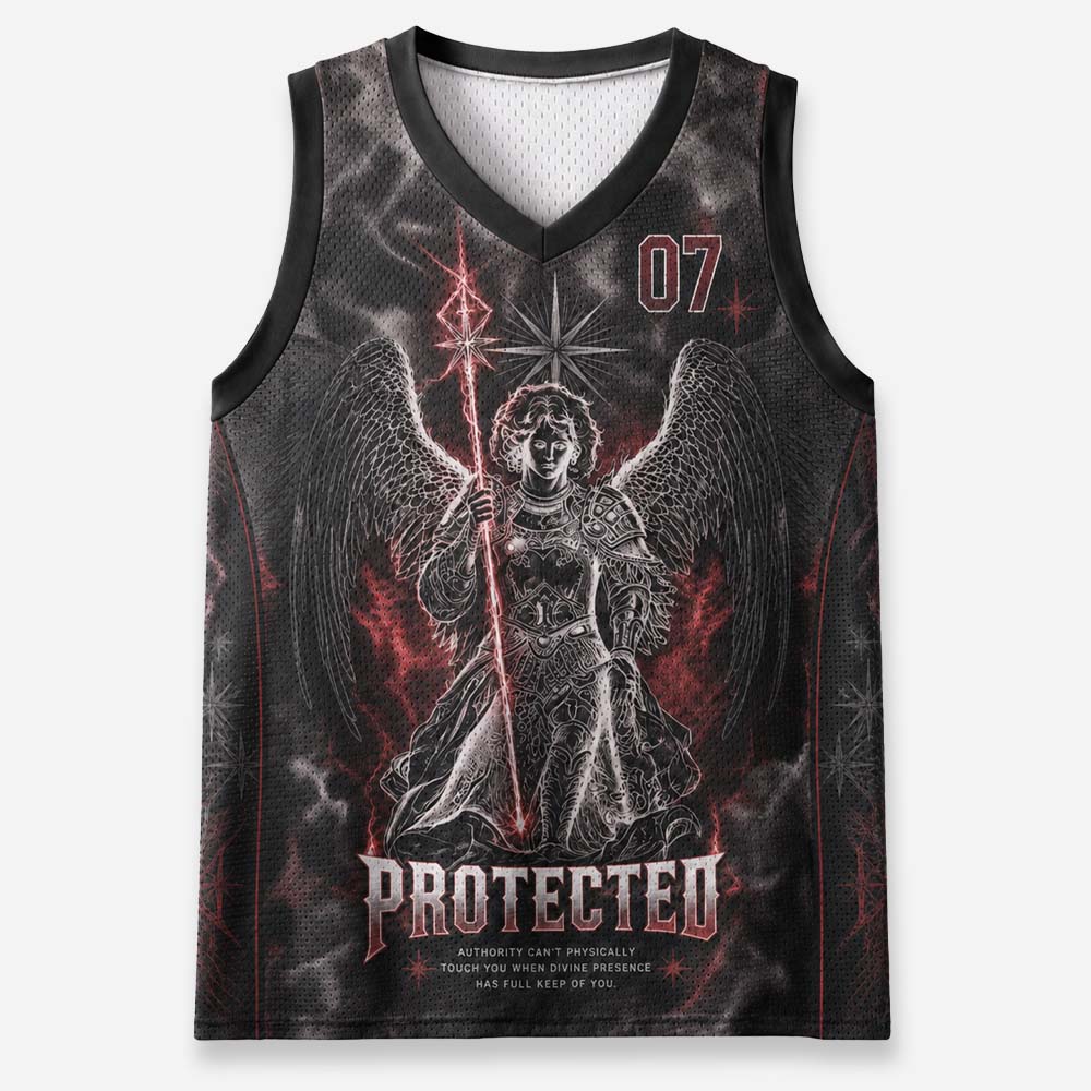 Angel Graphic Mesh Jersey Tank Top