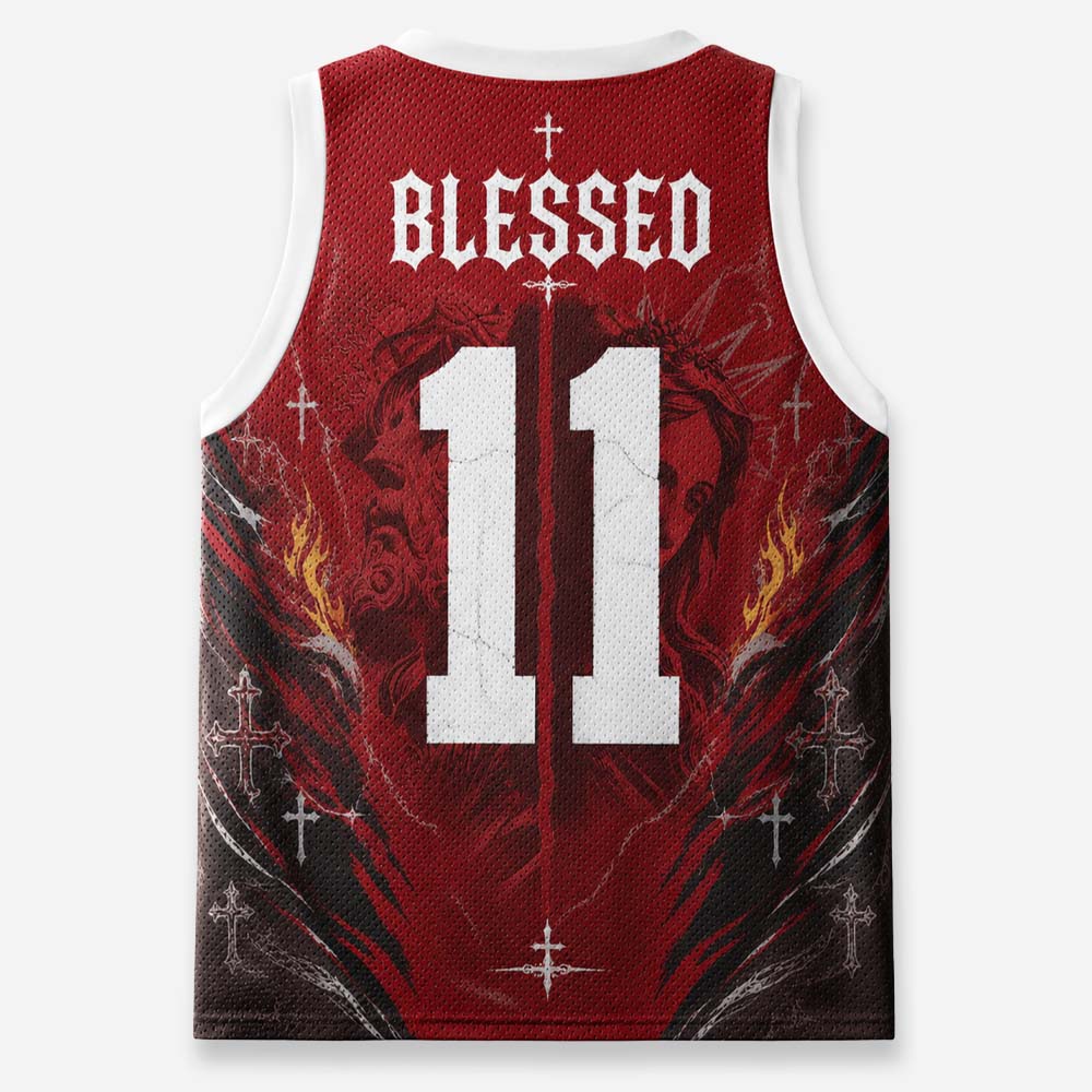 Split Statue Graphic Mesh Jersey Tank Top