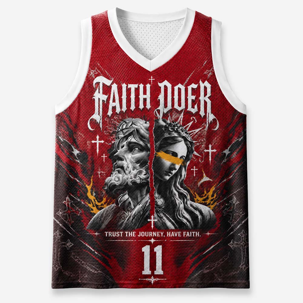 Split Statue Graphic Mesh Jersey Tank Top