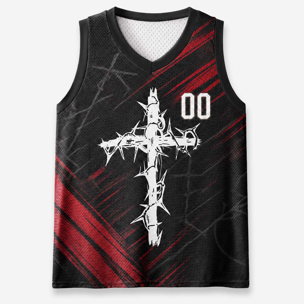 Thorned Emblem Graphic Mesh Jersey Tank Top