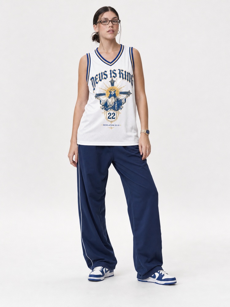 Crown Statement Graphic Mesh Jersey Tank Top