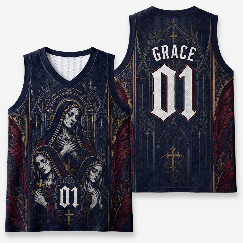 Gothic Veil Graphic Mesh Jersey Tank Top