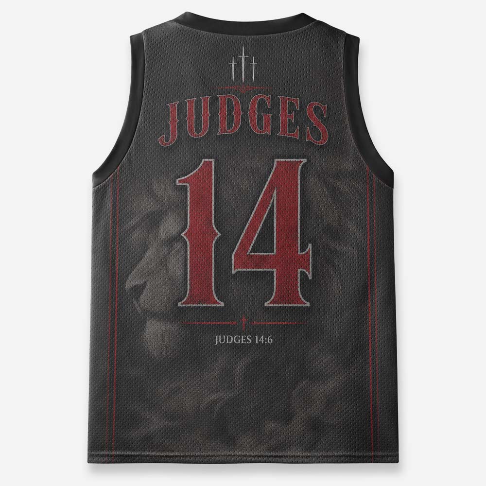 Lion Wrestler Graphic Mesh Jersey Tank Top