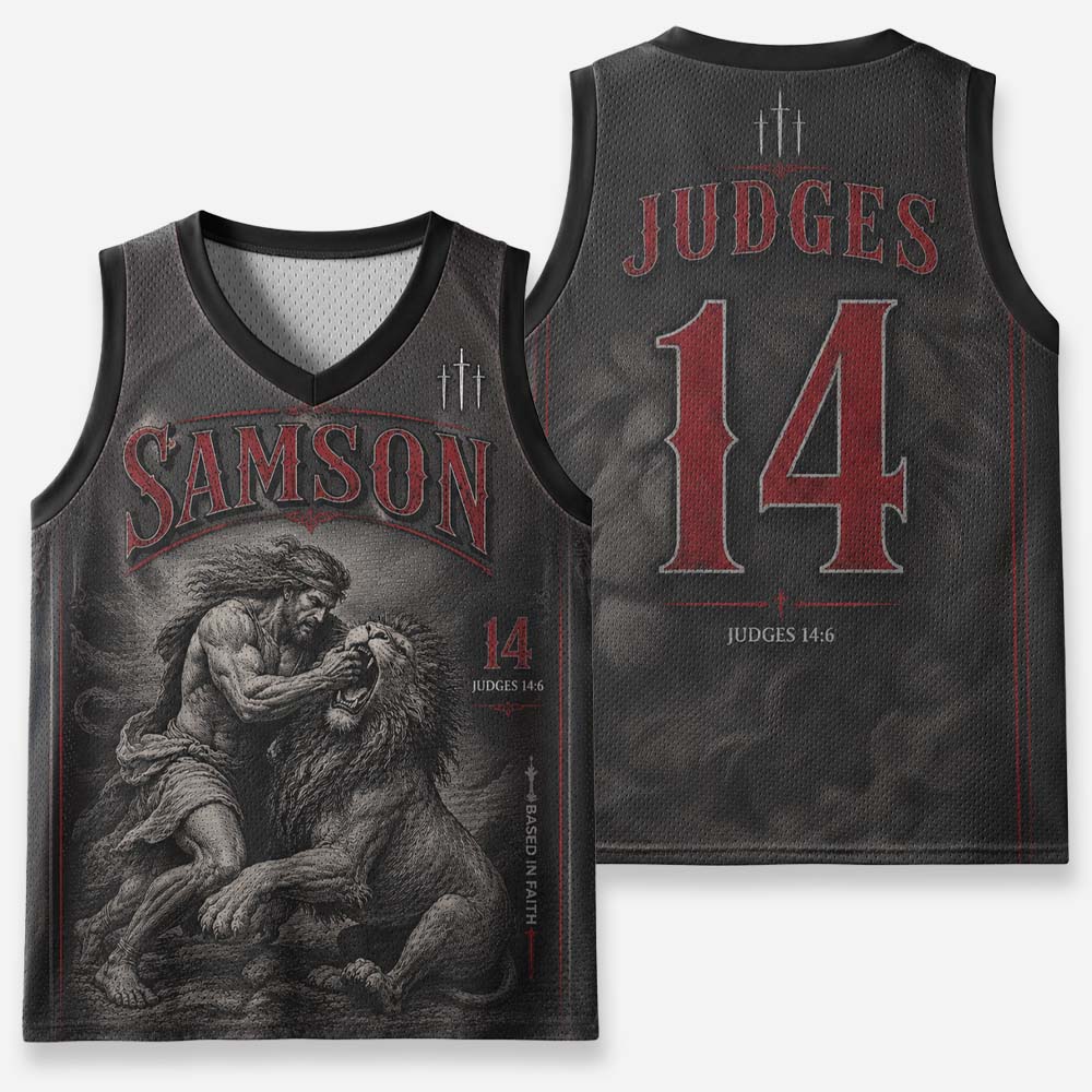 Lion Wrestler Graphic Mesh Jersey Tank Top