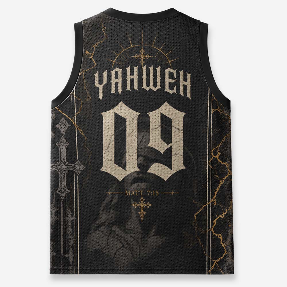 False Mask Graphic Mesh Jersey Tank Top