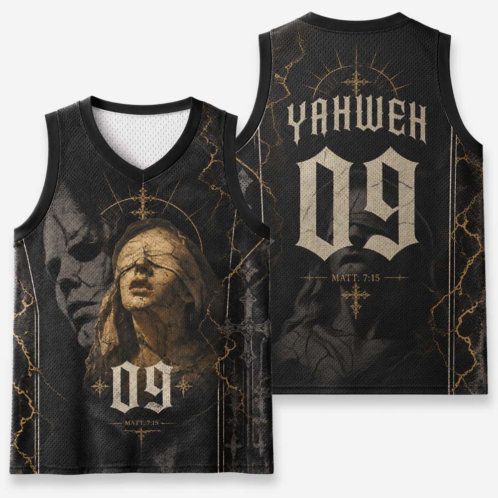 False Mask Graphic Mesh Jersey Tank Top