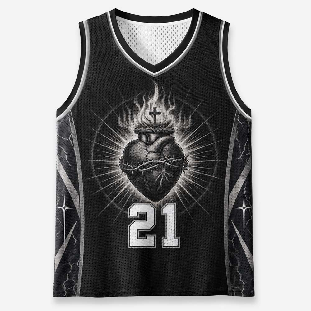 Flame Heart Graphic Mesh Jersey Tank Top
