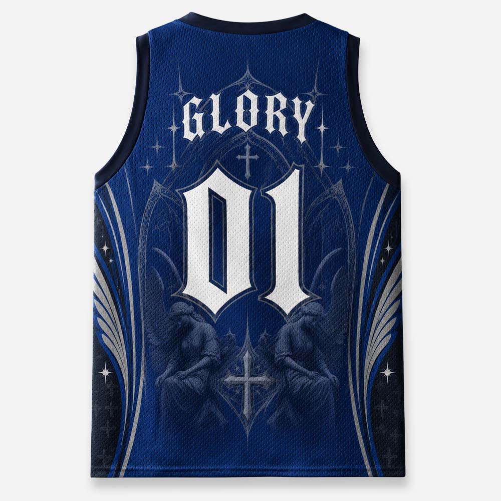 Twin Angels Graphic Mesh Jersey Tank Top