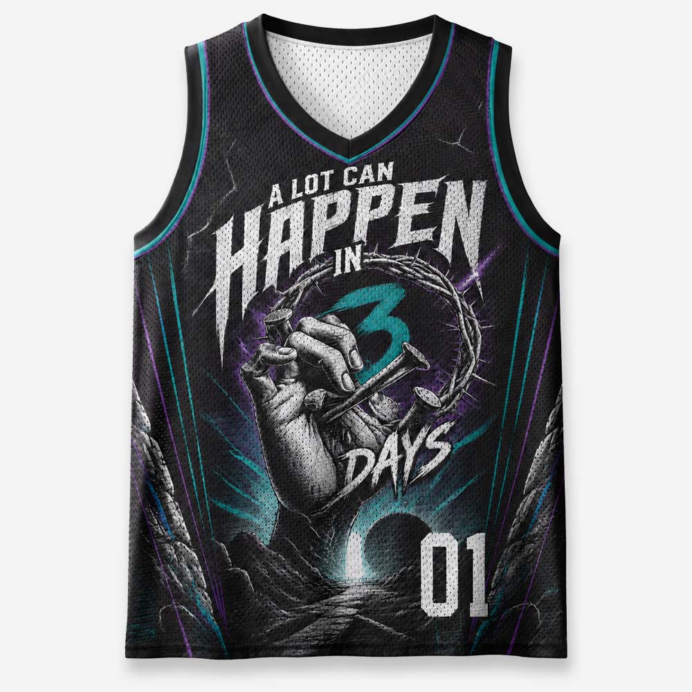 A Lot Can Happen In 3 Days Graphic Mesh Jersey Tank Top