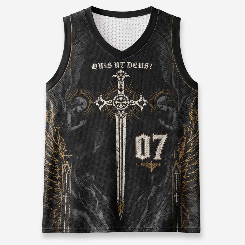 Angel Graphic Mesh Jersey Tank Top