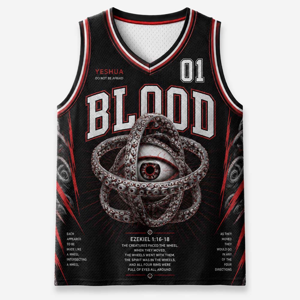 Blood Graphic Mesh Jersey Tank Top