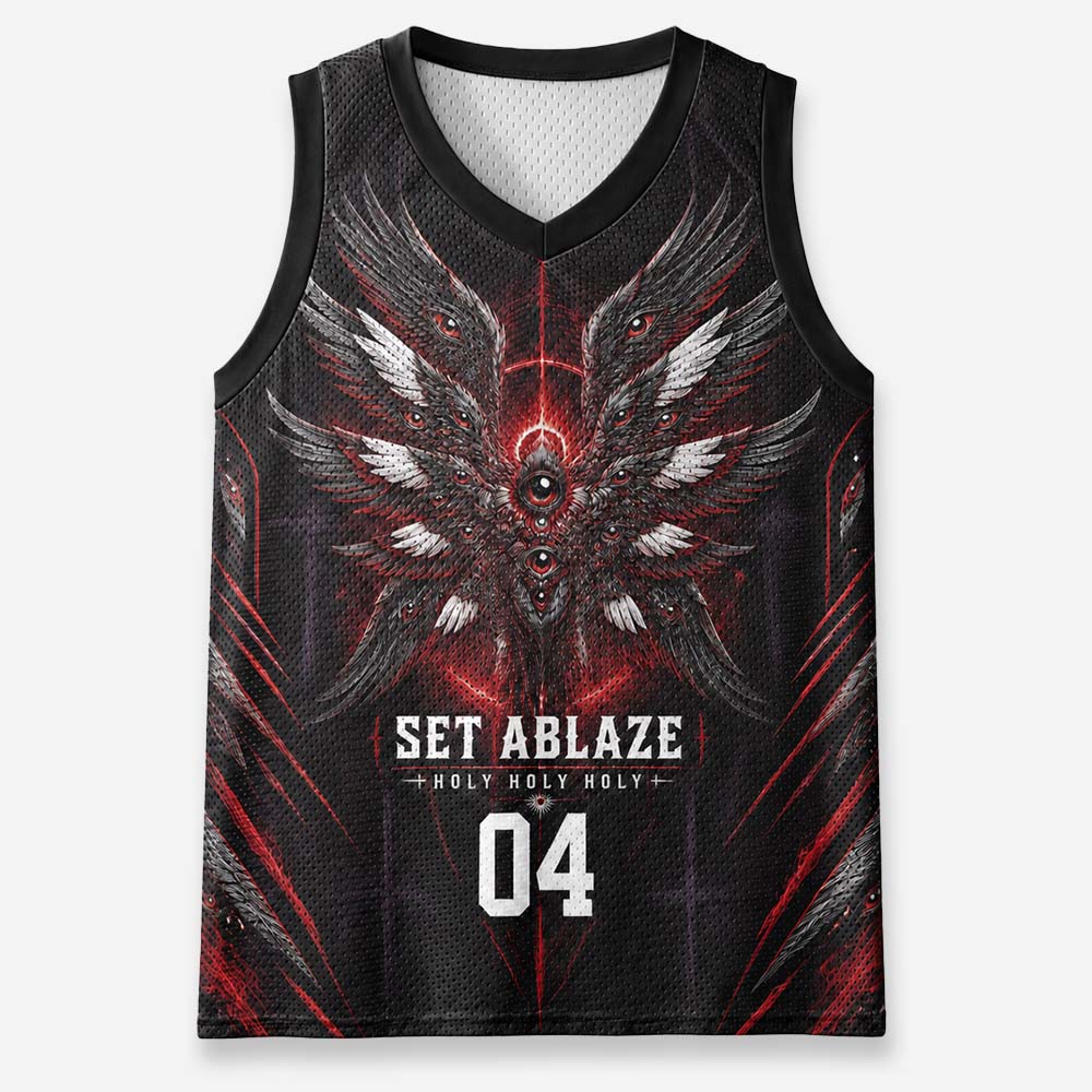 Ablaze Eye Wing Graphic Mesh Jersey Tank Top