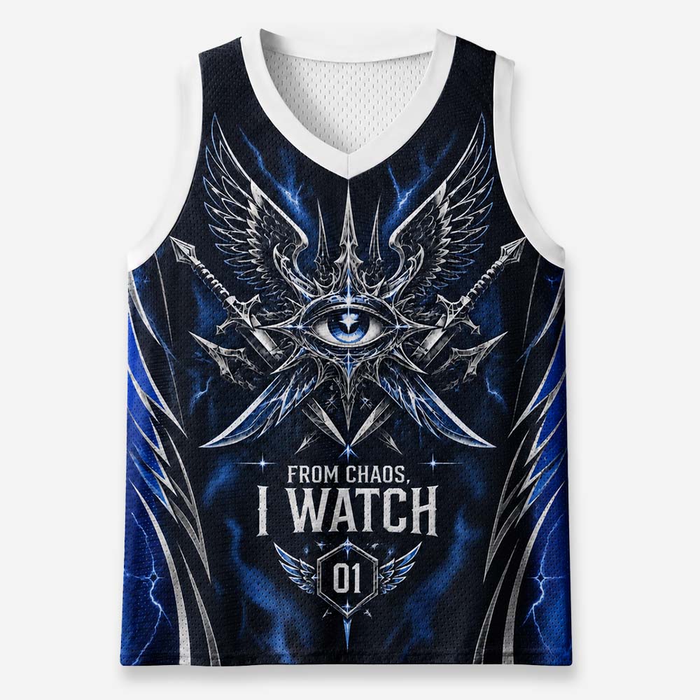 Chaos Watcher Graphic Mesh Jersey Tank Top
