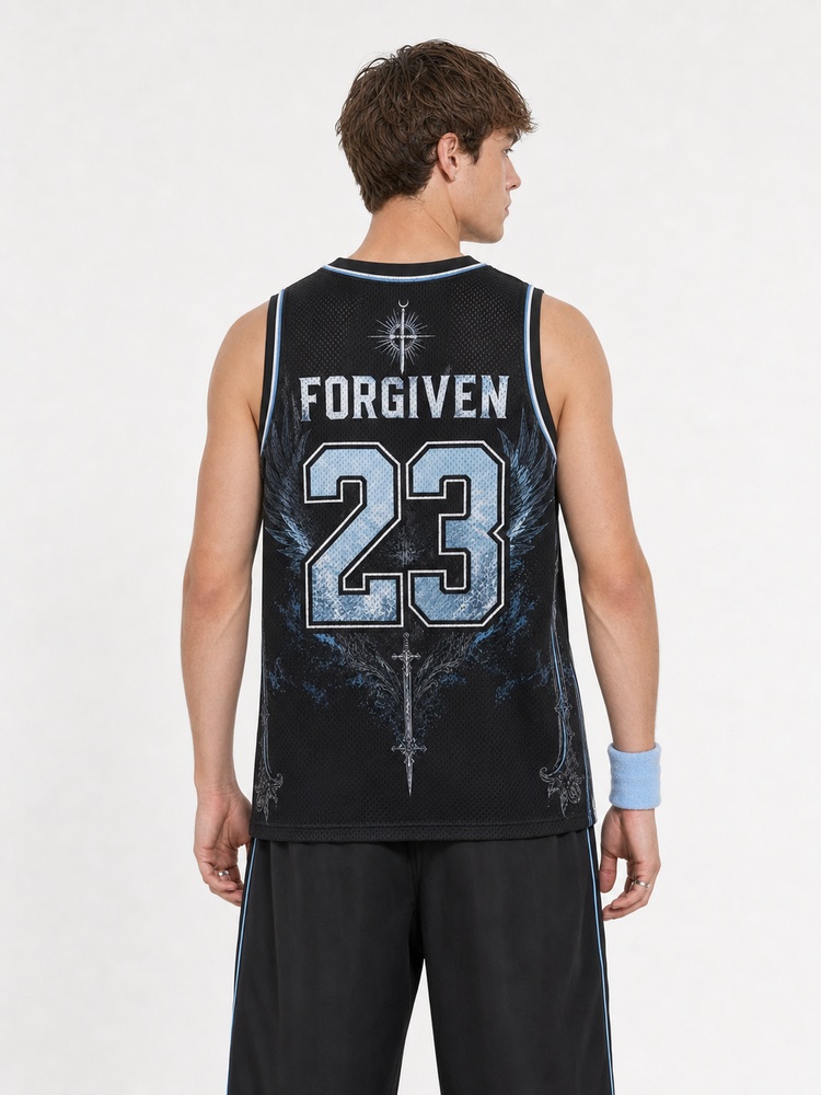 Fearless Sword Graphic Mesh Jersey Tank Top