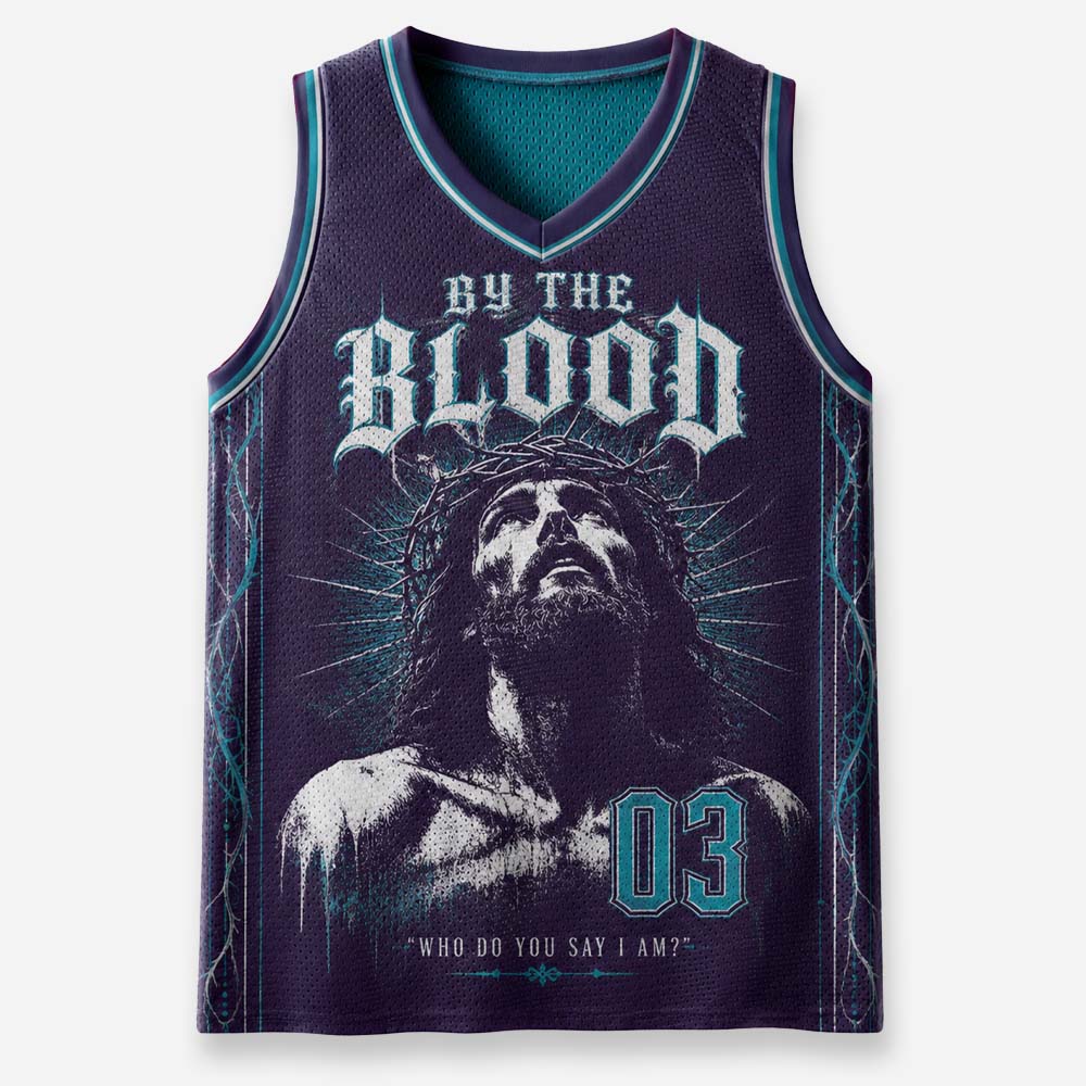 By The Blood Graphic Mesh Jersey Tank Top