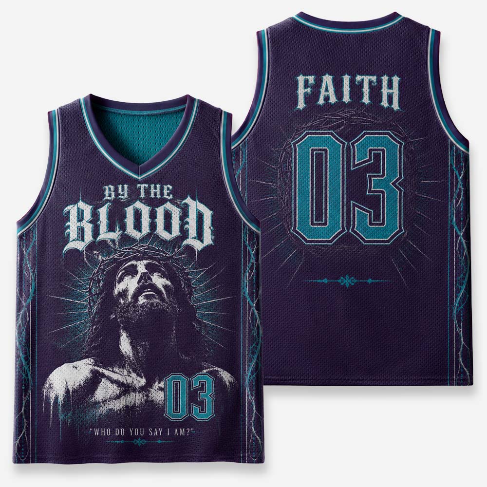 By The Blood Graphic Mesh Jersey Tank Top