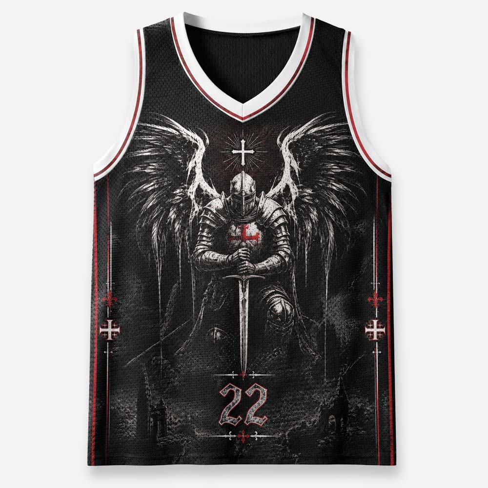 Winged Knight Graphic Mesh Jersey Tank Top