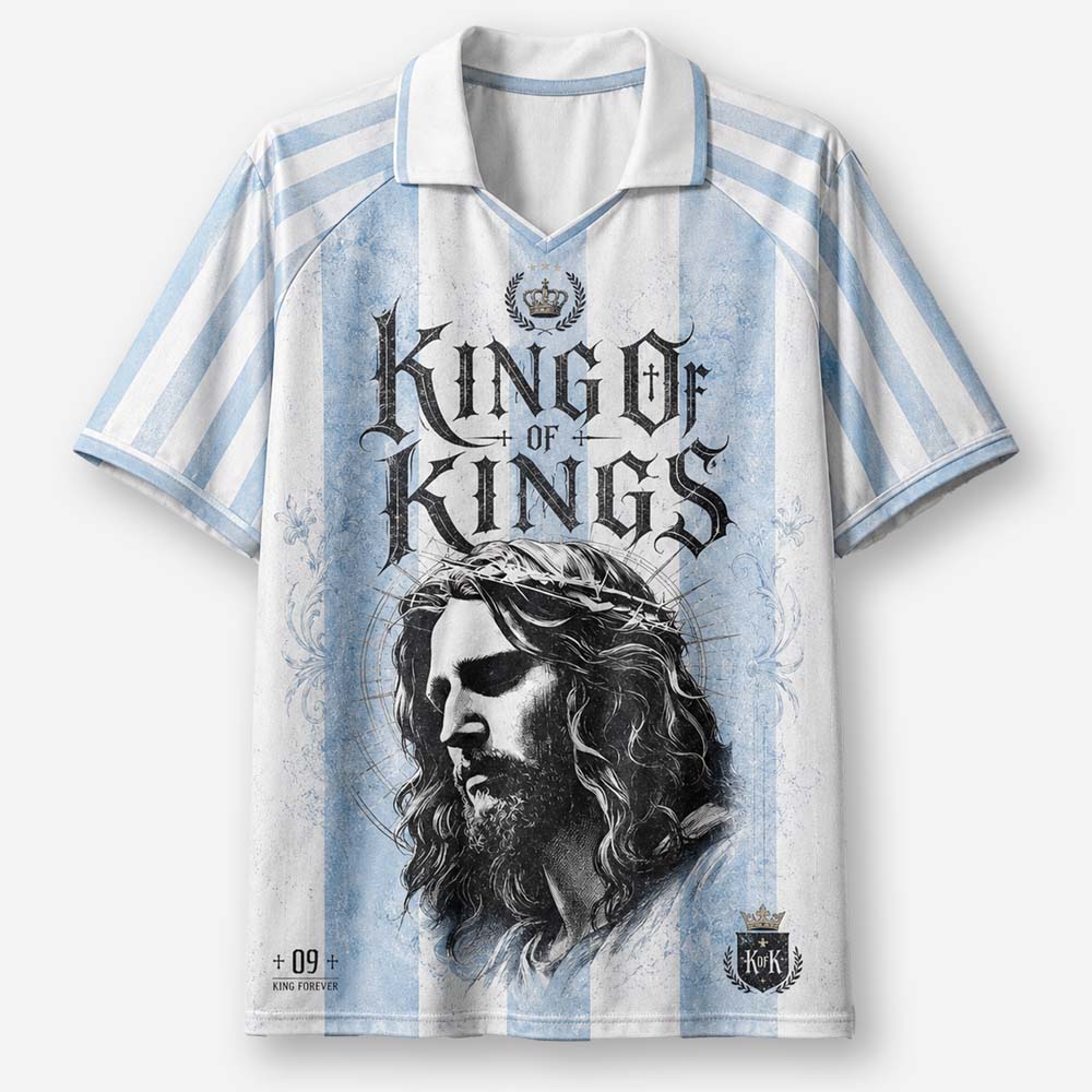 King Portrait Graphic Collar Jersey