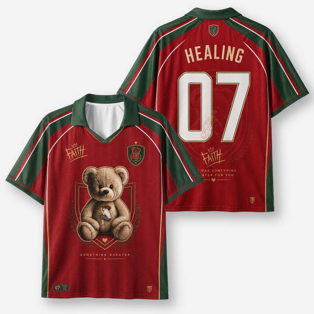 Healing Teddy Bear Graphic Collar Jersey