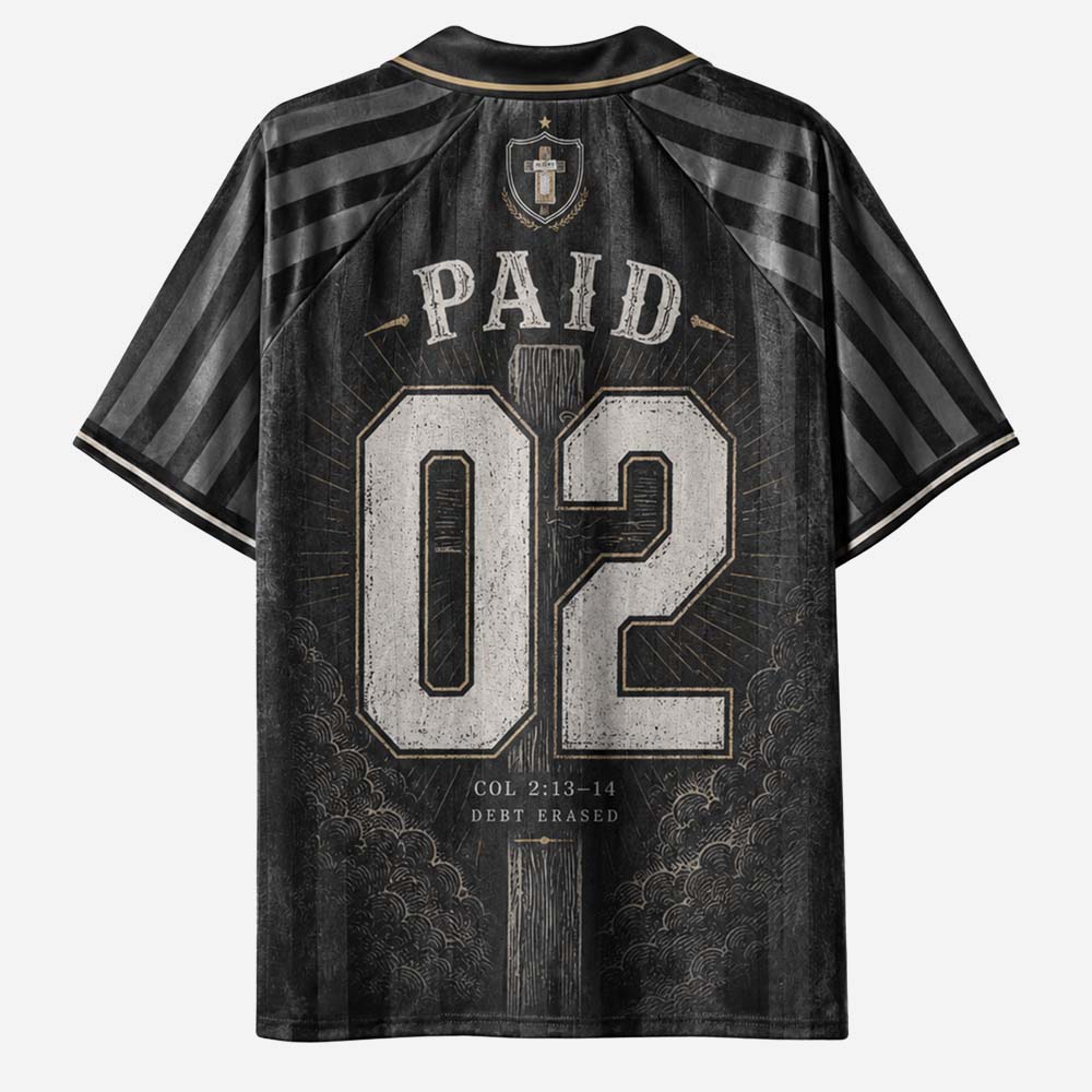 Debt Erased Receipt Emblem Graphic Collar Jersey