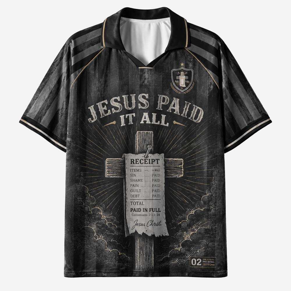 Debt Erased Receipt Emblem Graphic Collar Jersey