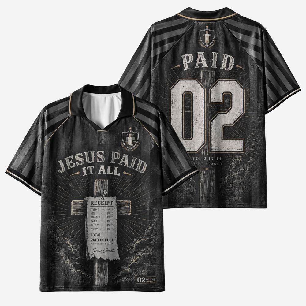 Debt Erased Receipt Emblem Graphic Collar Jersey