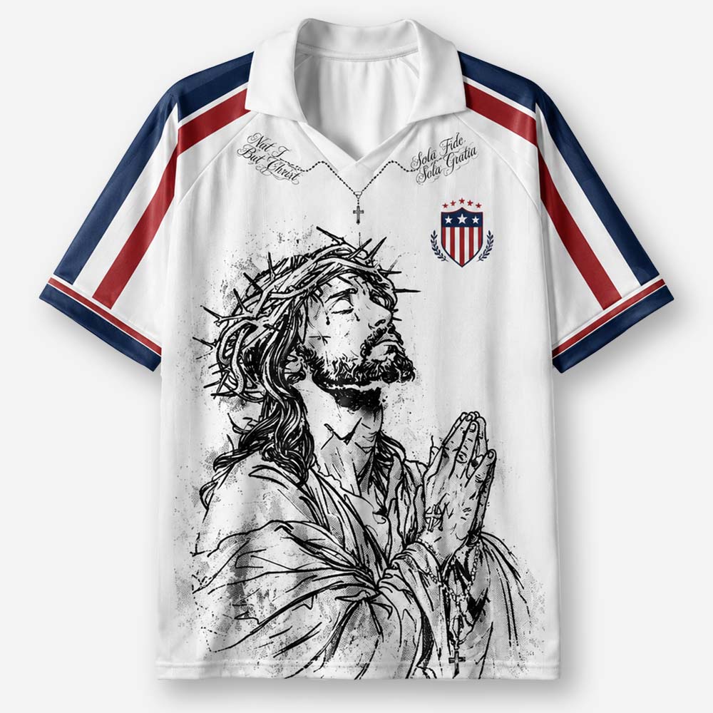 Thorned Portrait Graphic Collar Jersey