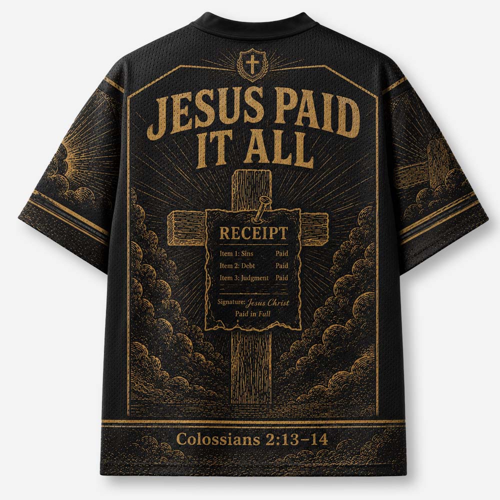 Debt Erased Receipt Emblem Graphic Mesh Jersey
