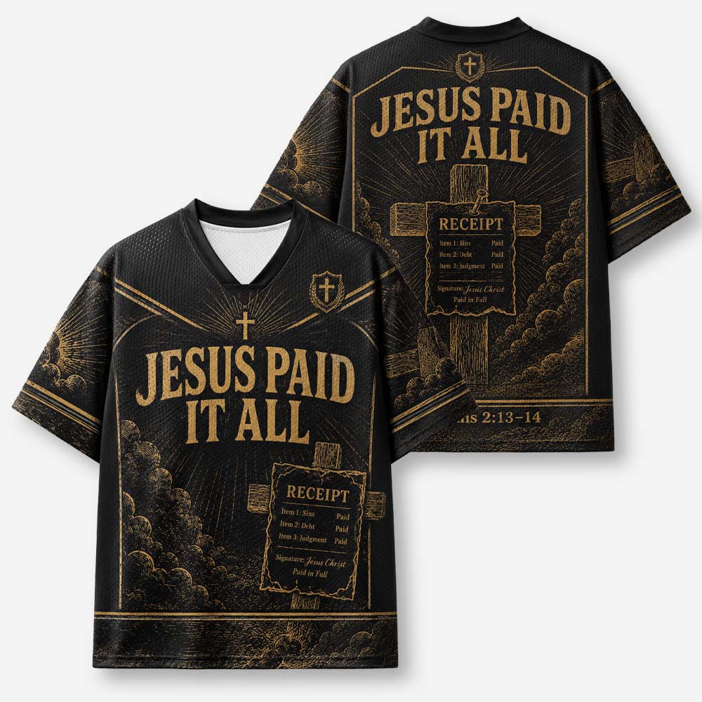 Debt Erased Receipt Emblem Graphic Mesh Jersey