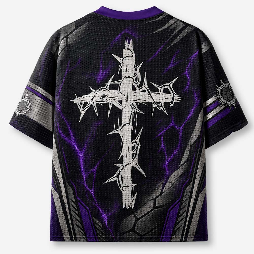 Thorned Emblem Graphic Mesh Jersey