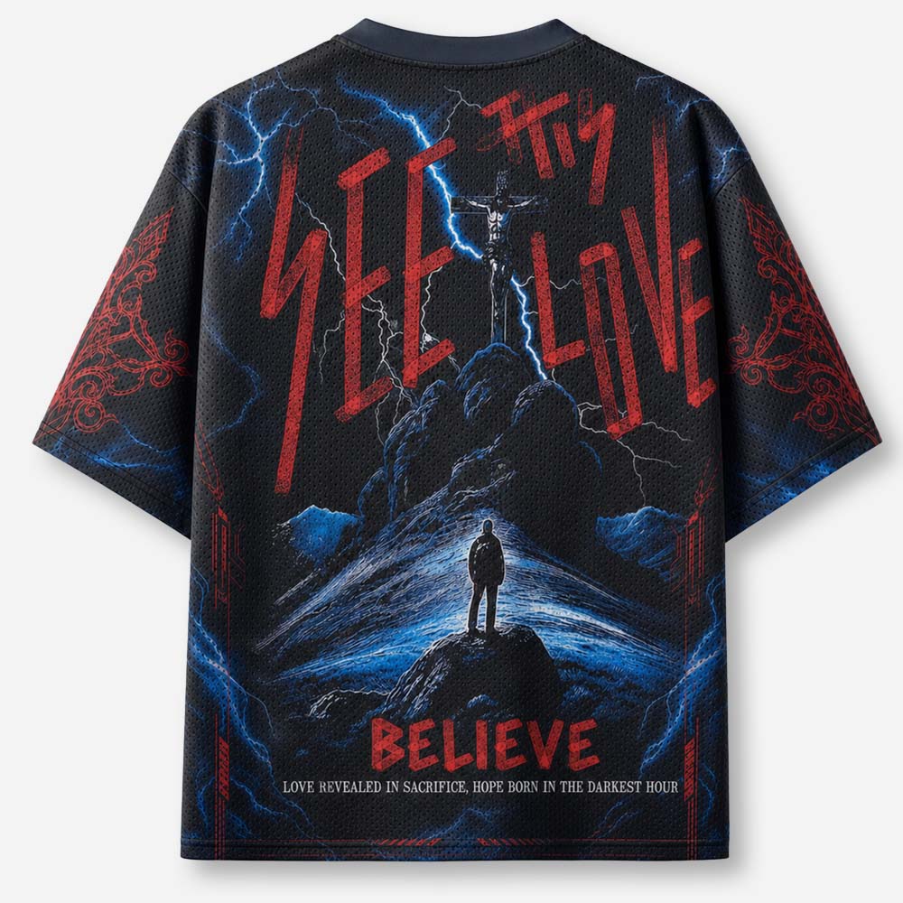 Love Revealed Graphic Mesh Jersey