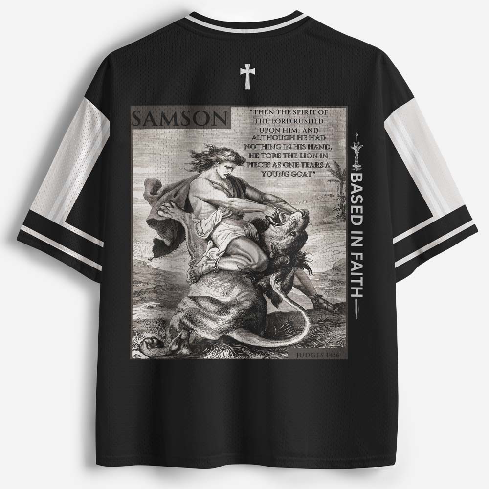 Lion Wrestler Graphic Mesh Jersey