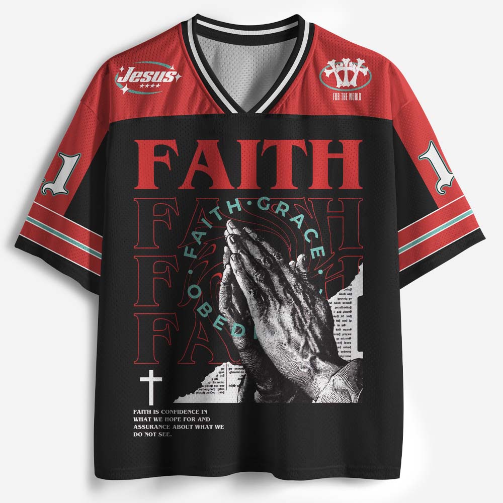 Clasped Hands Graphic Mesh Jersey