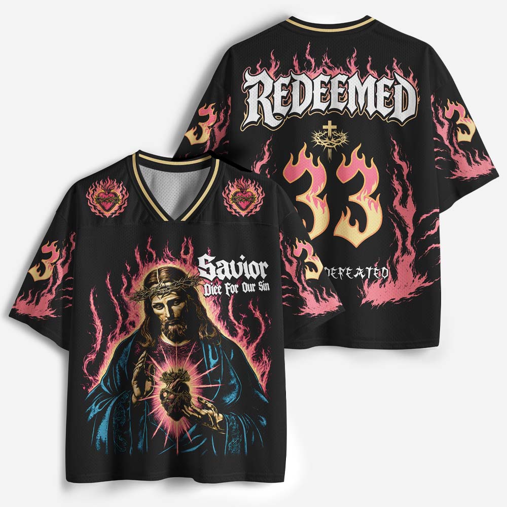 Flame Heart Graphic Mesh Jersey