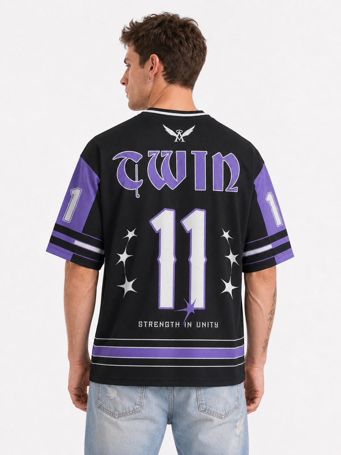 Twin Angels Graphic Mesh Jersey