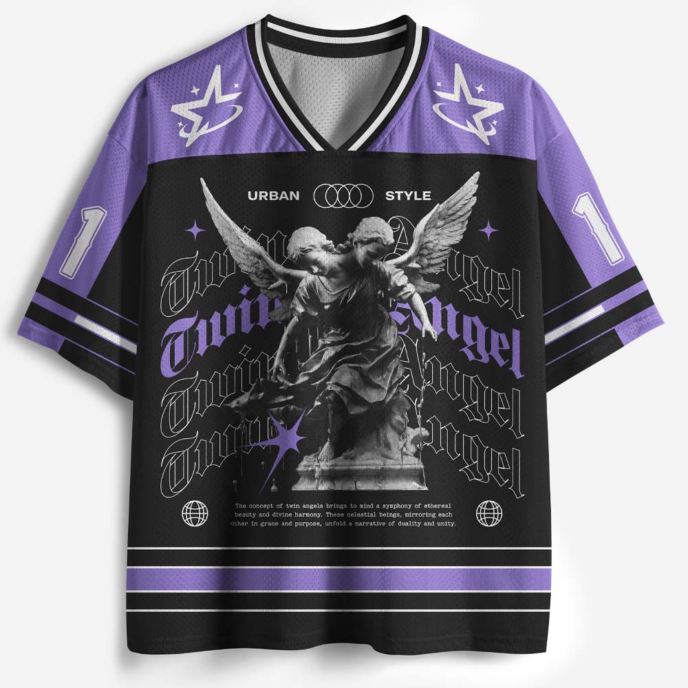 Twin Angels Graphic Mesh Jersey