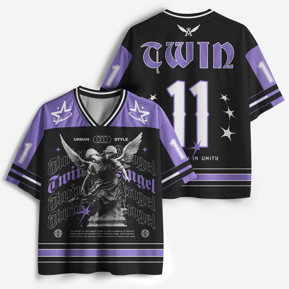 Twin Angels Graphic Mesh Jersey