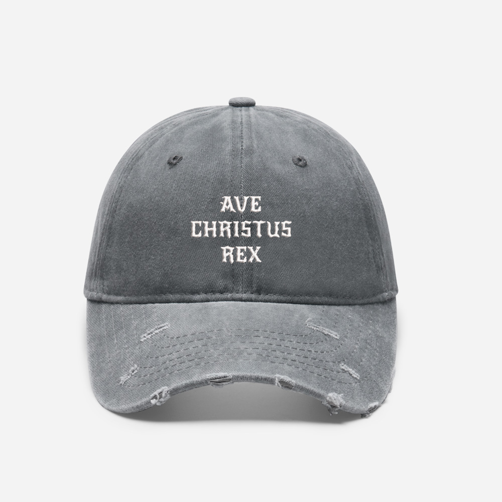 Gothic Script Vintage Washed Distressed Cap