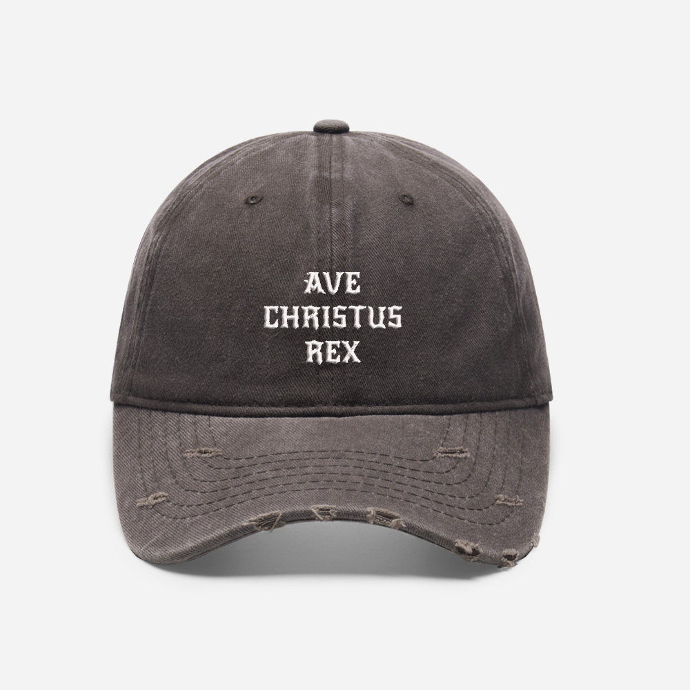 Gothic Script Vintage Washed Distressed Cap