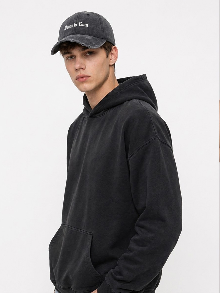 Gothic Script Vintage Washed Distressed Cap