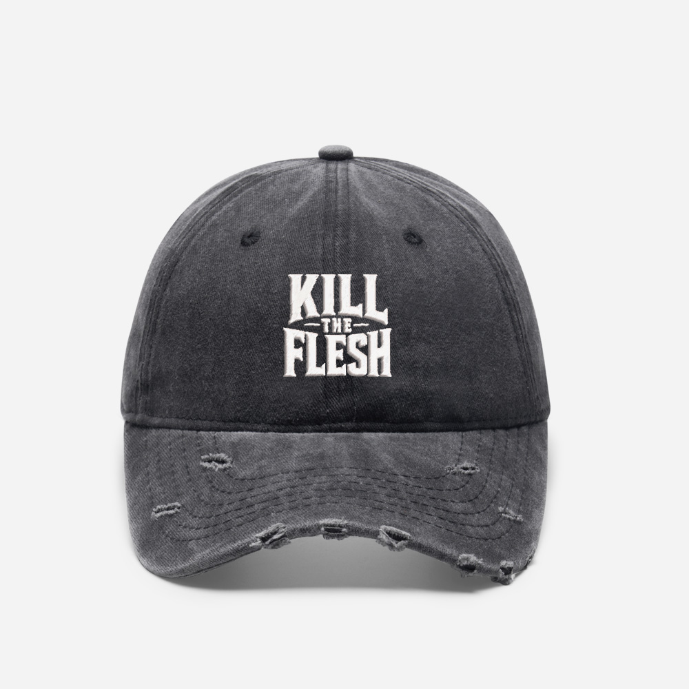 Obsidian Gothic Vintage Washed Distressed Cap