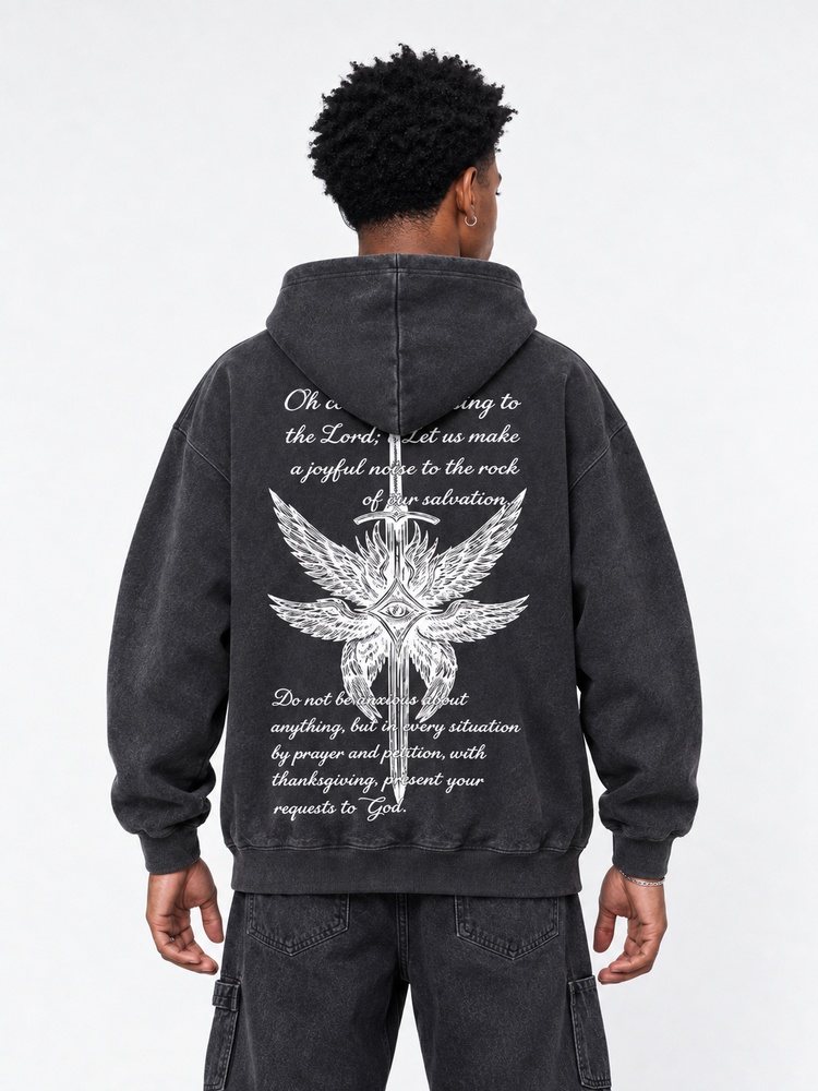 Eye Wing Vintage Washed Hoodie