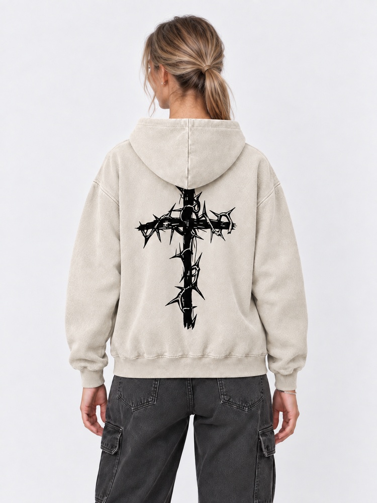 Thorned Emblem Vintage Washed Hoodie