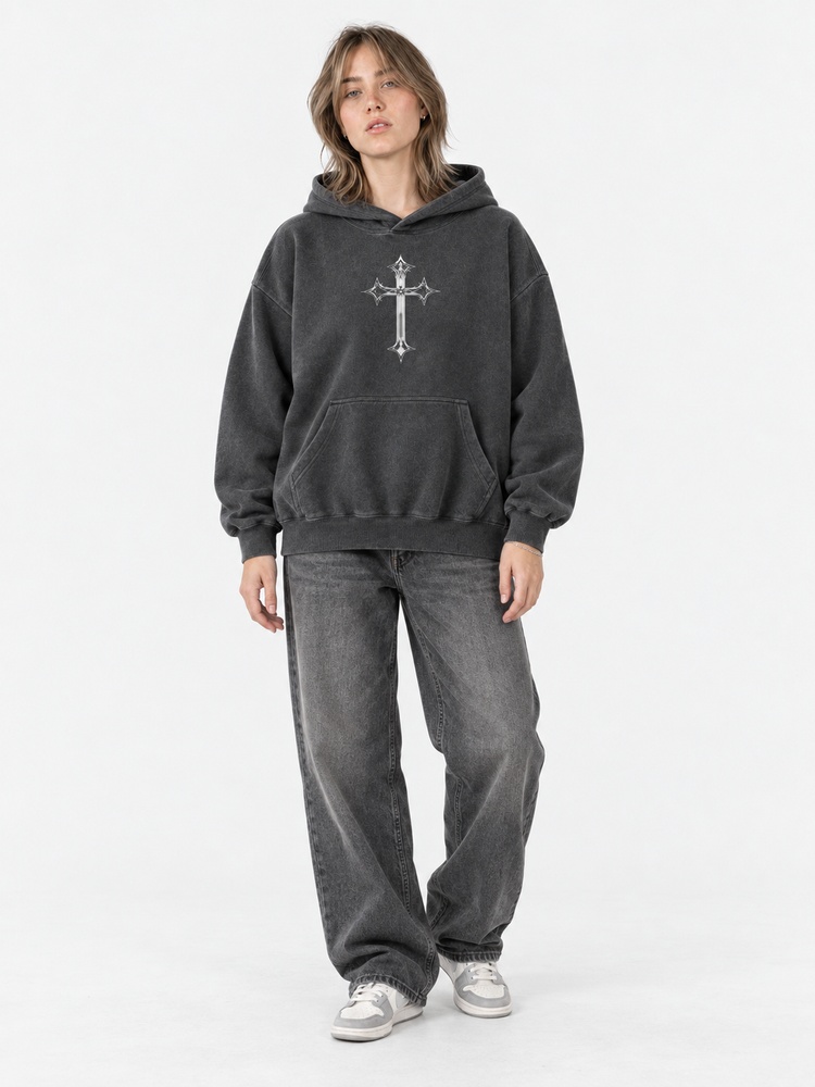 Crown Statement Vintage Washed Hoodie