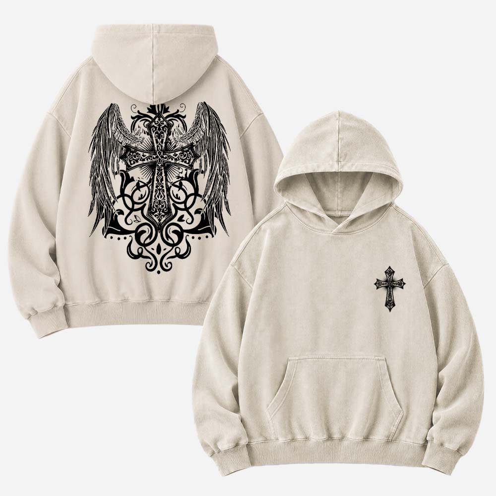 Winged Emblem Vintage Washed Hoodie