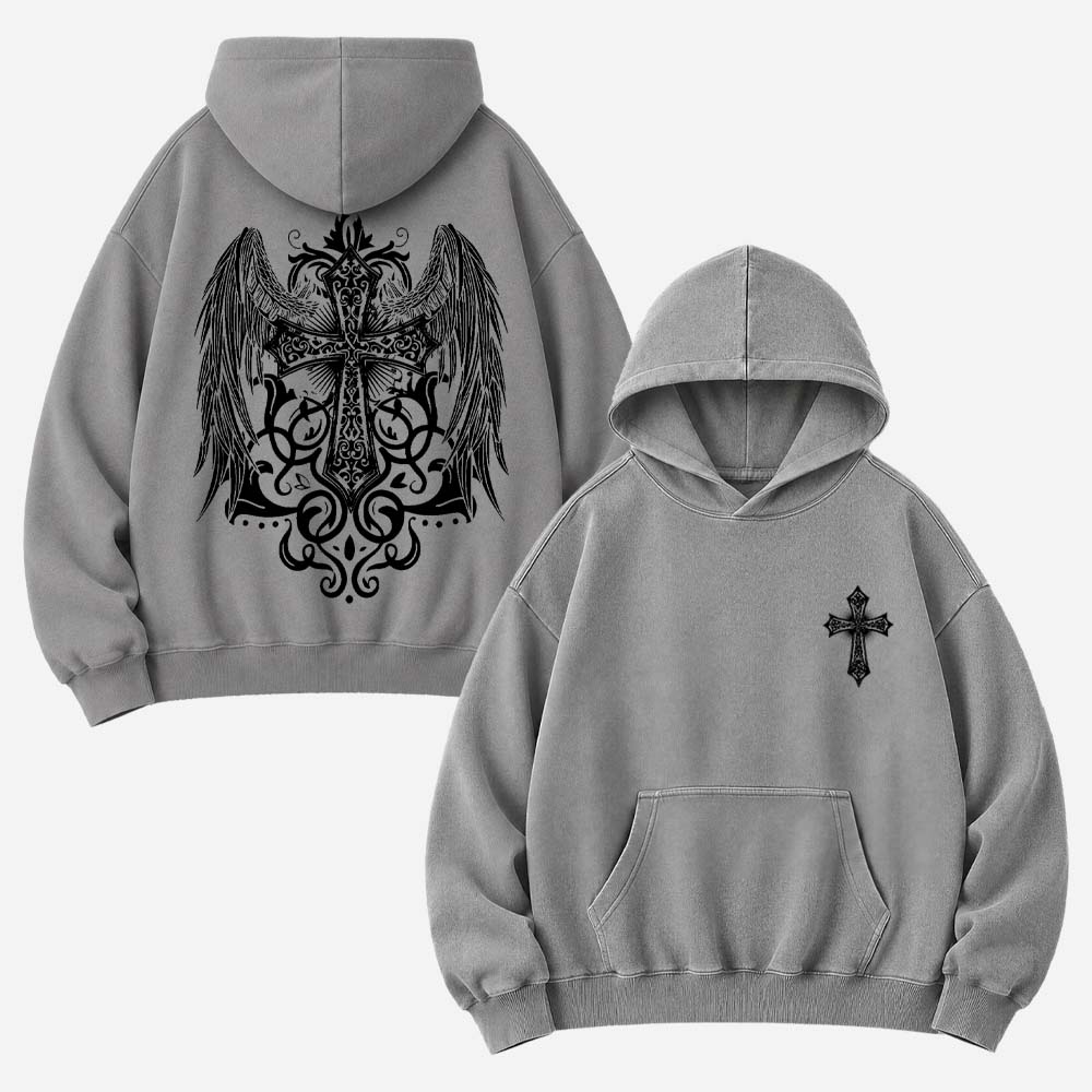 Winged Emblem Vintage Washed Hoodie