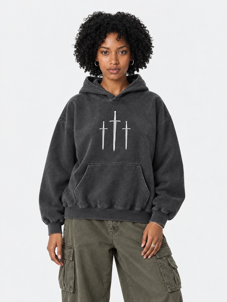 Lion Wrestler Vintage Washed Hoodie