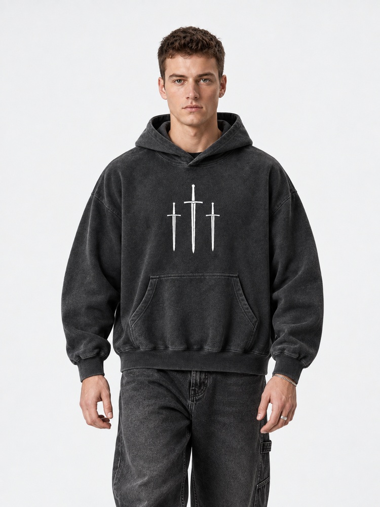 Lion Wrestler Vintage Washed Hoodie
