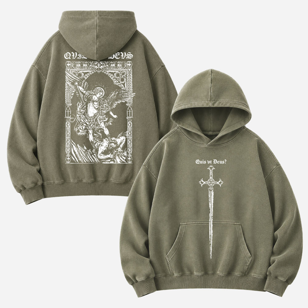 Angel Graphic Vintage Washed Hoodie
